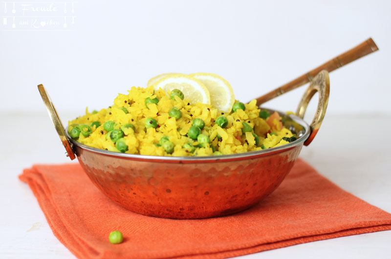 Poha - indisches Gericht aus Reisflocken - Freude am Kochen vegan