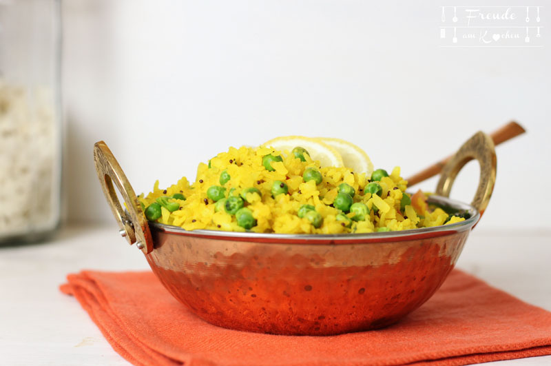 Poha - indisches Gericht aus Reisflocken - Freude am Kochen vegan