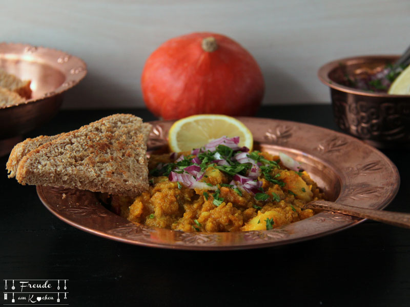 Mumbai Pav Bhaji - Indisches Gemüse Curry -Kürbis Curry Variante - Freude am Kochen