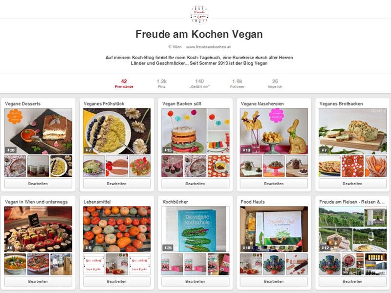 Freude am Kochen ist jetzt auch auf Pinterest - Freude am Kochen vegan