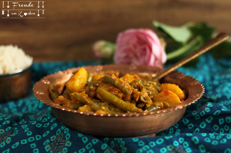 Aloo Phalli - Fisolen (Grüne Bohnen) Kartoffel Gemüse - inisch - Freude am Kochen