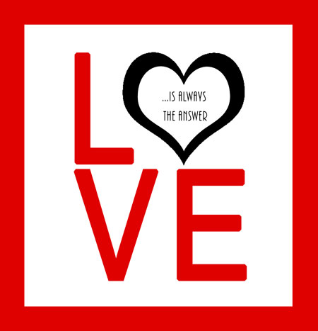 Love is always the answer - Free Printable Etiketten - Freude am Kochen vegan
