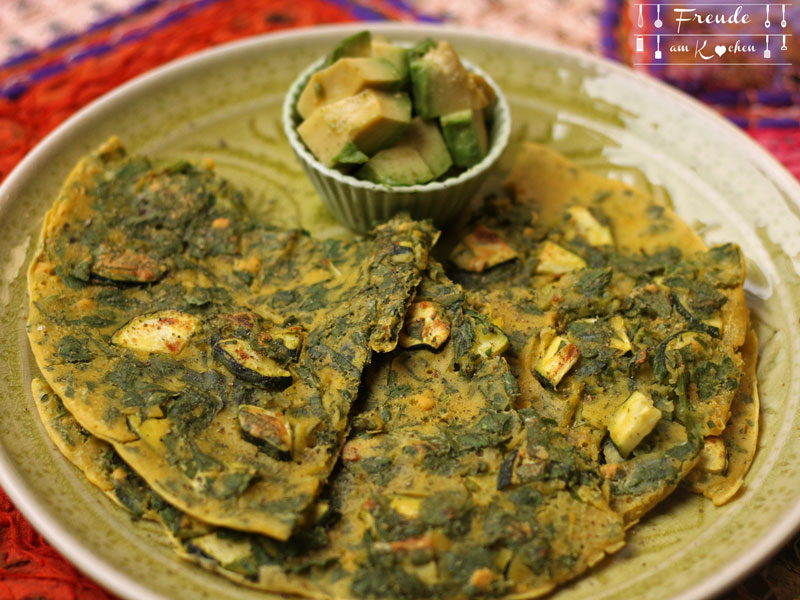 Zucchini Kichererbsen Omelett vegan - Freude am Kochen