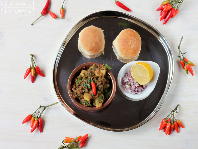 Melanzani Pav Bhaji - indisches Auberginen Gemüse - Freude am Kochen