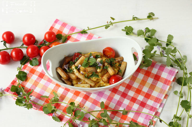 Kürbis Risotto mit gebratenem Spargel und Gundermann - Vegan - Freude am Kochen