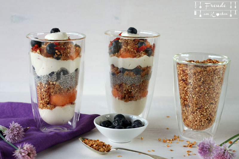 Granola Knuspermüsli selbermachen - Rezept - Freude am Kochen - Cashew Joghurt roh