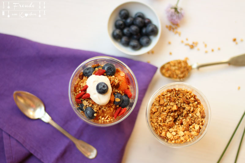 Granola Knuspermüsli selbermachen - Rezept - Freude am Kochen - Cashew Joghurt roh