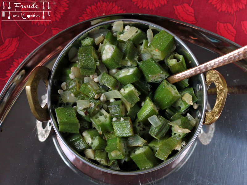 Indisches Okra Gemüse ala Schwiegervater vegan - Freude am Kochen