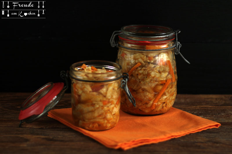 Weißkraut Karotten Kimchi Rezept vegan - Freude am Kochen