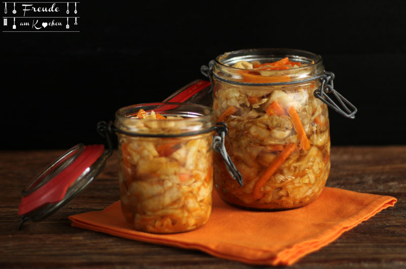 Weißkraut Karotten Kimchi Rezept vegan - Freude am Kochen