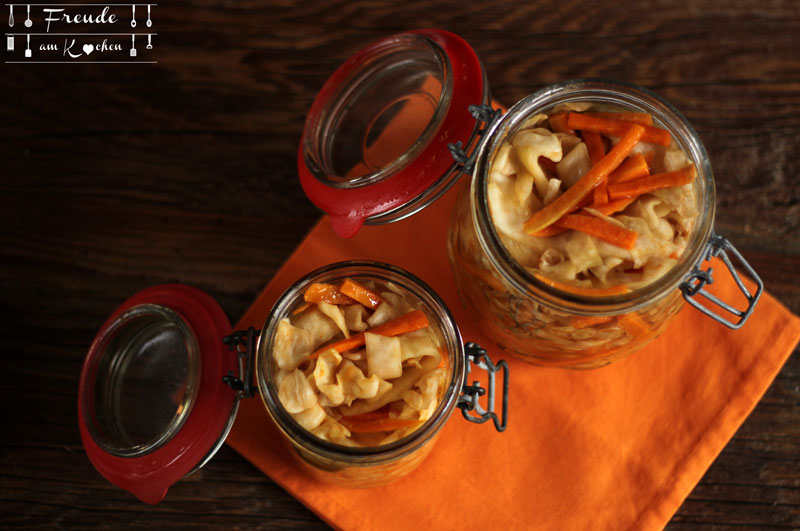 Weißkraut Karotten Kimchi Rezept vegan - Freude am Kochen