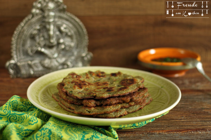 Koreanisches Mungbohnen Omelett Pfannkuchen Fladen - Bindaetteok - Rezept vegan glutenfrei - Freude am Kochen