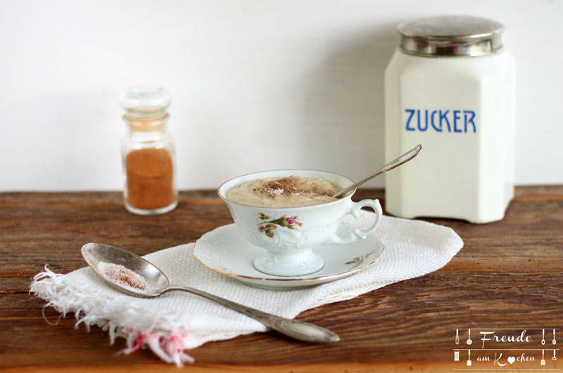 Kulinarische Kindheiterinnerung: Omas Grießkoch veganisiert - Freude am Kochen - Rezept vegan - Alpro Blogevent