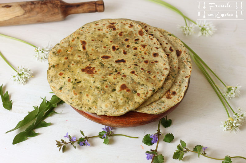 Wildkräuter Chapati vegan - Freude am Kochen