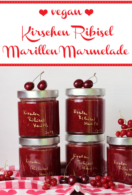 Kirschen Ribisel Marillen Marmelade - Freude am Kochen vegan