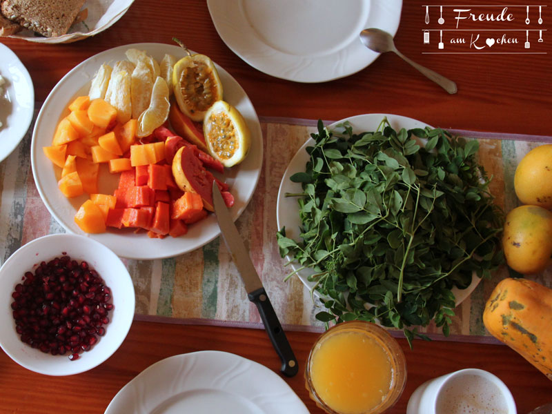 Frühstück auf Teneriffa mit frischem Moringa - Freude am Kochen vegan