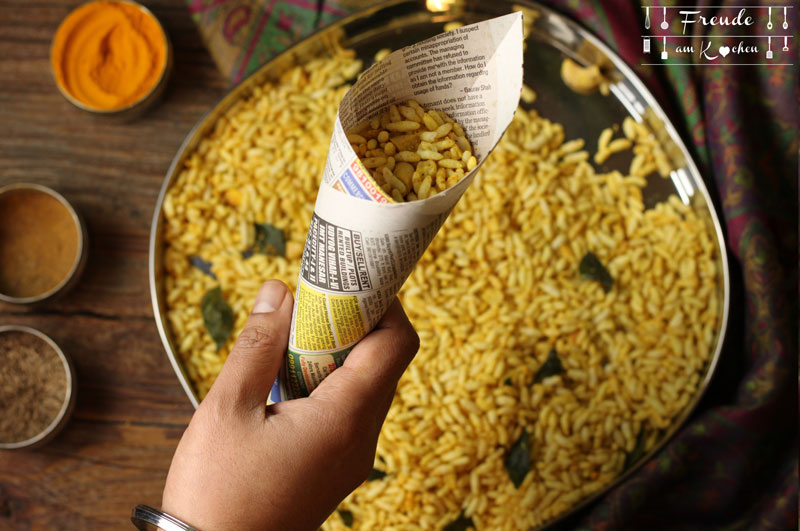 Murmure Namkeen - Indisches Knabberzeug aus gepufftem Reis - vegan - glutenfrei - Freude am Kochen