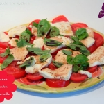 Caprese  Mozarella mit Tomaten und Basilikum - vegetarisch