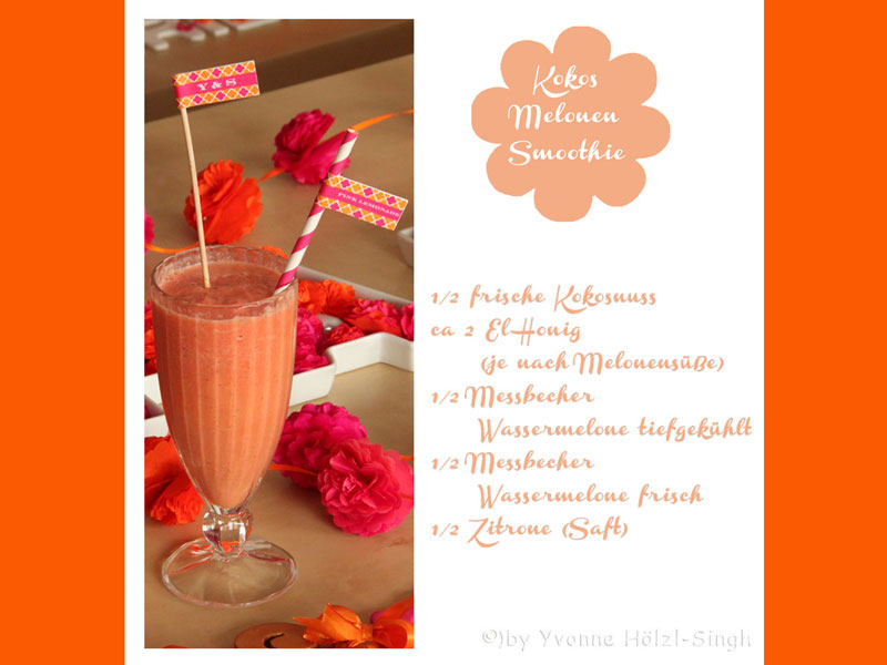 Kokos Wassermelonen Smoothie - vegan - Freude am Kochen