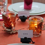 Herbstliche Tischdeko zur Sponsionsfeier