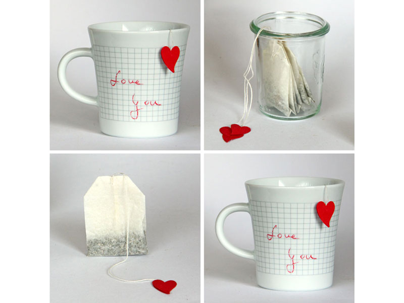 Herz Teebeutel DIY Valentinstag