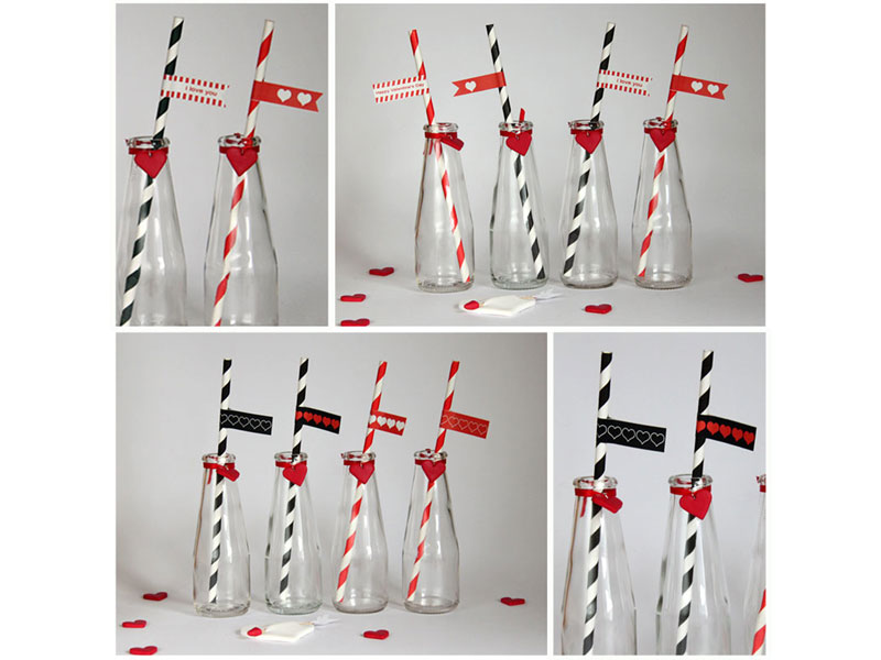 Valentinstag Strohhalm DIY