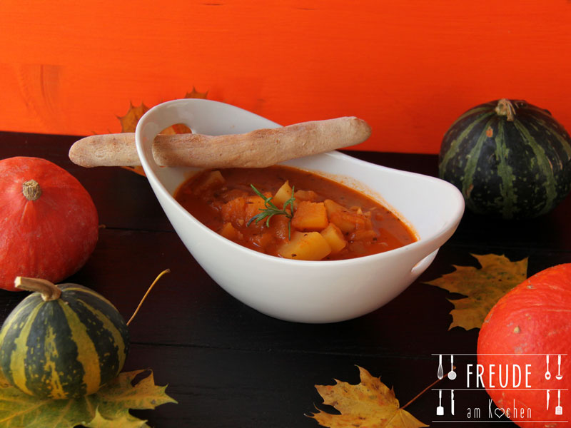 Erdäpfel Kürbis Gulasch vegan