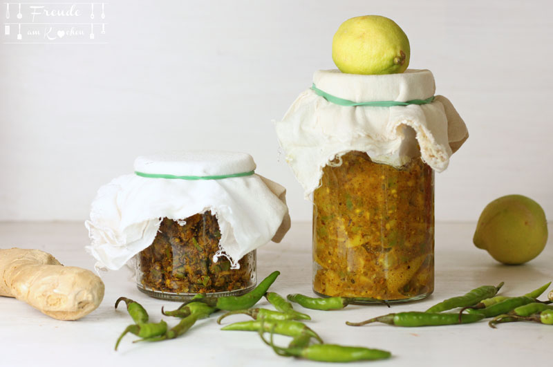 Indische Zitronen Ingwer Chili Pickles - Freude am Kochen vegan